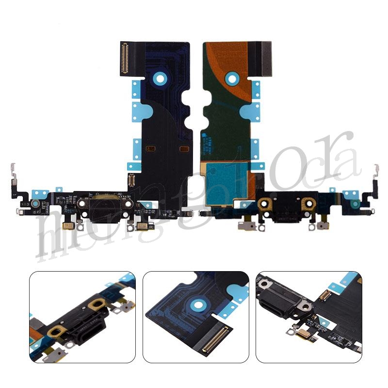 Charging Port with Flex Cable and Mic for iPhone 8(4.7 inches) - Black
