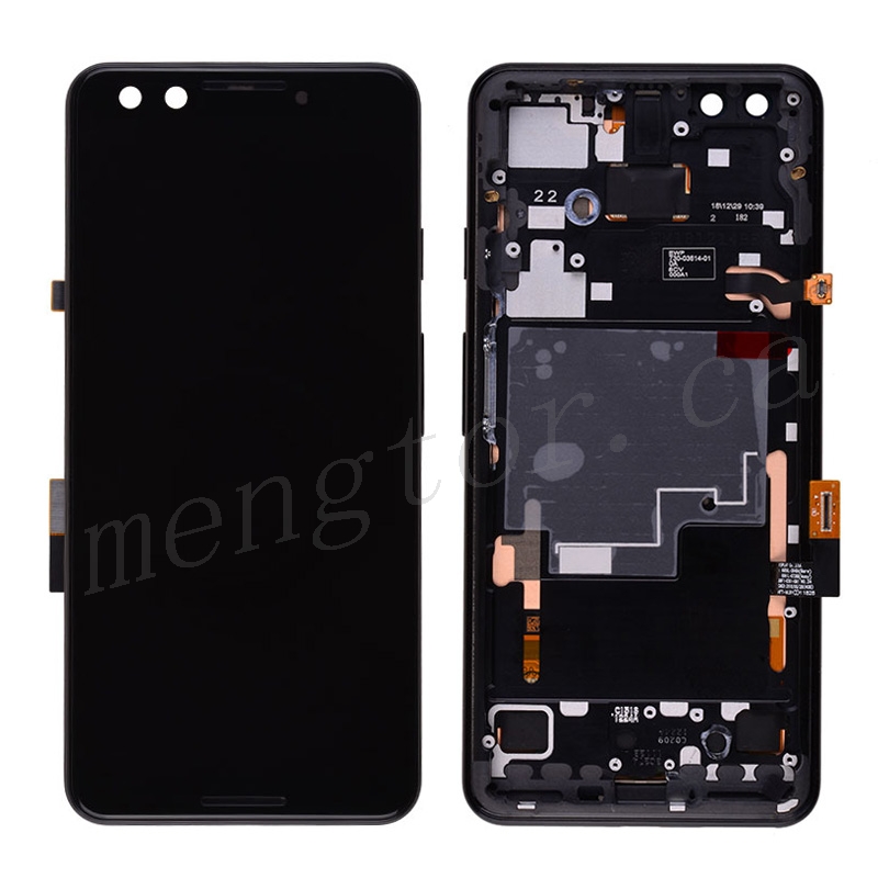 OLED LCD Screen Display with Touch Digitizer Panel and Frame for Google Pixel 3(Black Frame) - Black