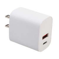 20W 2-Port Type-C & USB Fast Charger for iPhone/iPad/Android Phone - White