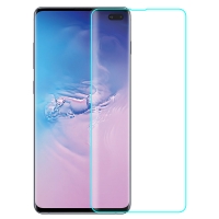 Full Curved Tempered Glass Screen Protector for Samsung Galaxy S10 Plus G975(with UV Light & UV Glue) (Retail Packaging)