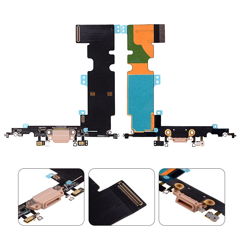 Charging Port with Flex Cable and Mic for iPhone 8 Plus(5.5 inches) - Gold