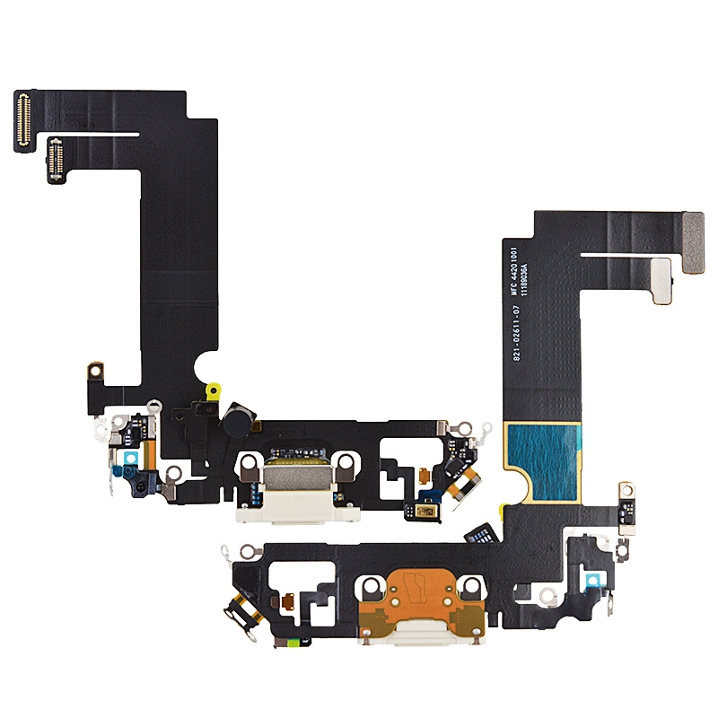 Charging Port with Flex Cable for iPhone 12 mini (5.4 inches) (Super High Quality) - White