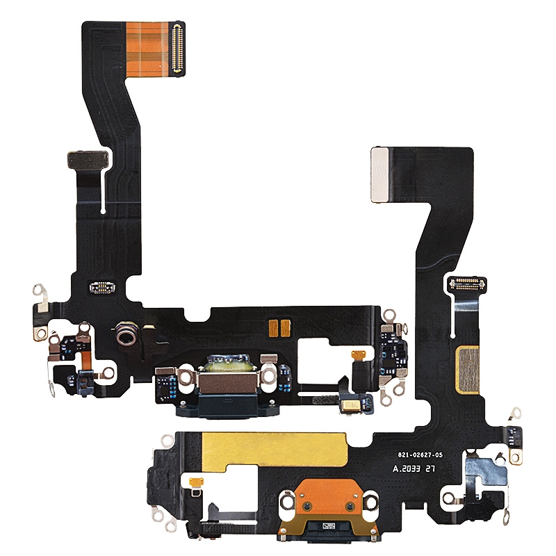 Charging Port with Flex Cable for iPhone12/ 12 Pro (6.1 inches) (Super High Quality) - Black