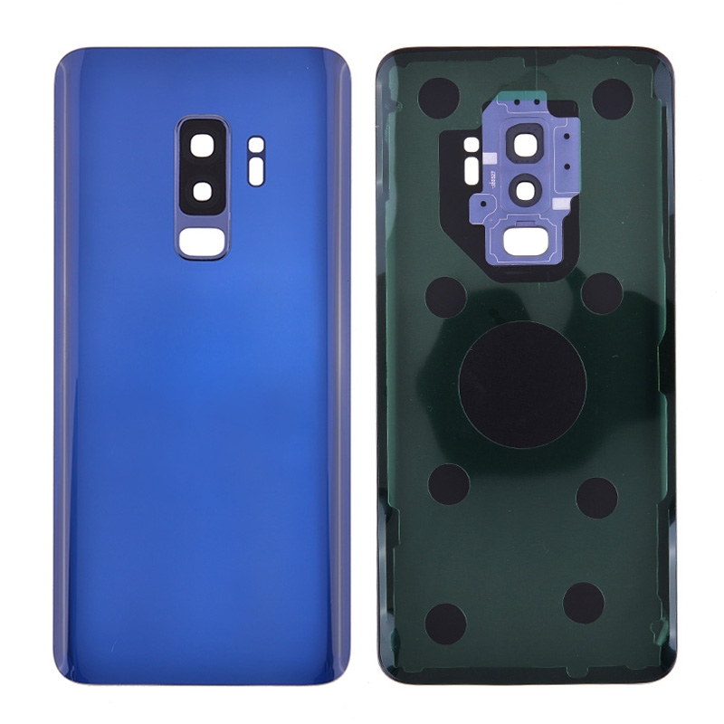 Back Cover Battery Door with Camera Glass Lens and Cover for Samsung Galaxy S9 Plus G965 - Blue