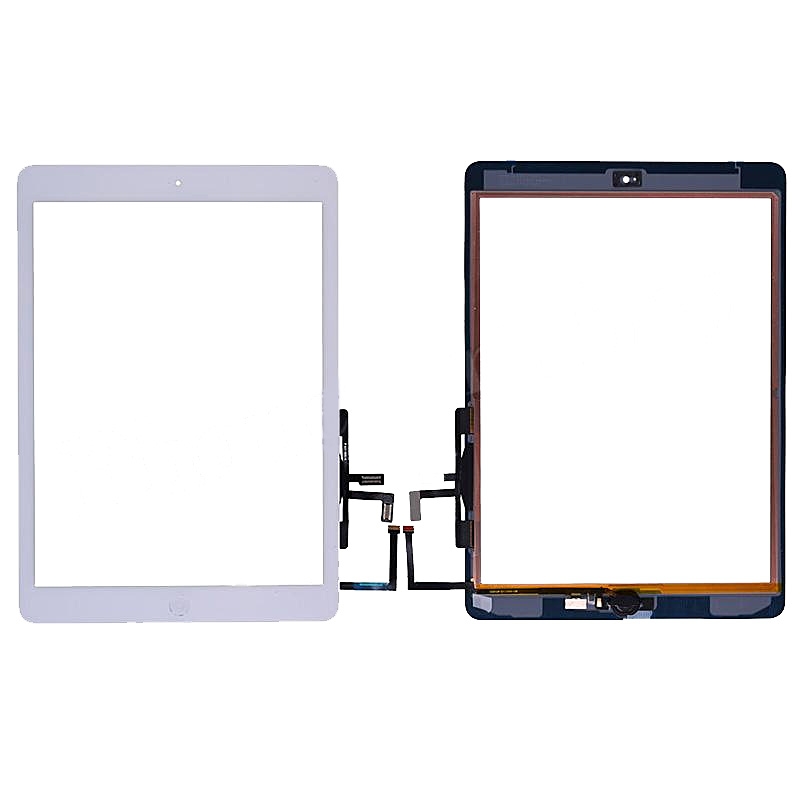 Touch Screen Digitizer With Home Button and Home Button Flex Cable for New iPad 2017 (9.7 inches)(Super High Quality) - White