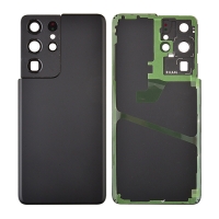Back Cover with Camera Glass Lens Adhesive for Samsung Galaxy S21 Ultra 5G G998 - Phantom Black