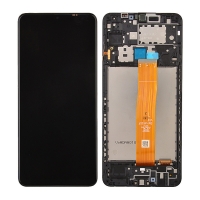 LCD Screen Display Touch Digitizer + Bezel Frame Assembly for Samsung Galaxy A12 (2020) A125 - Black