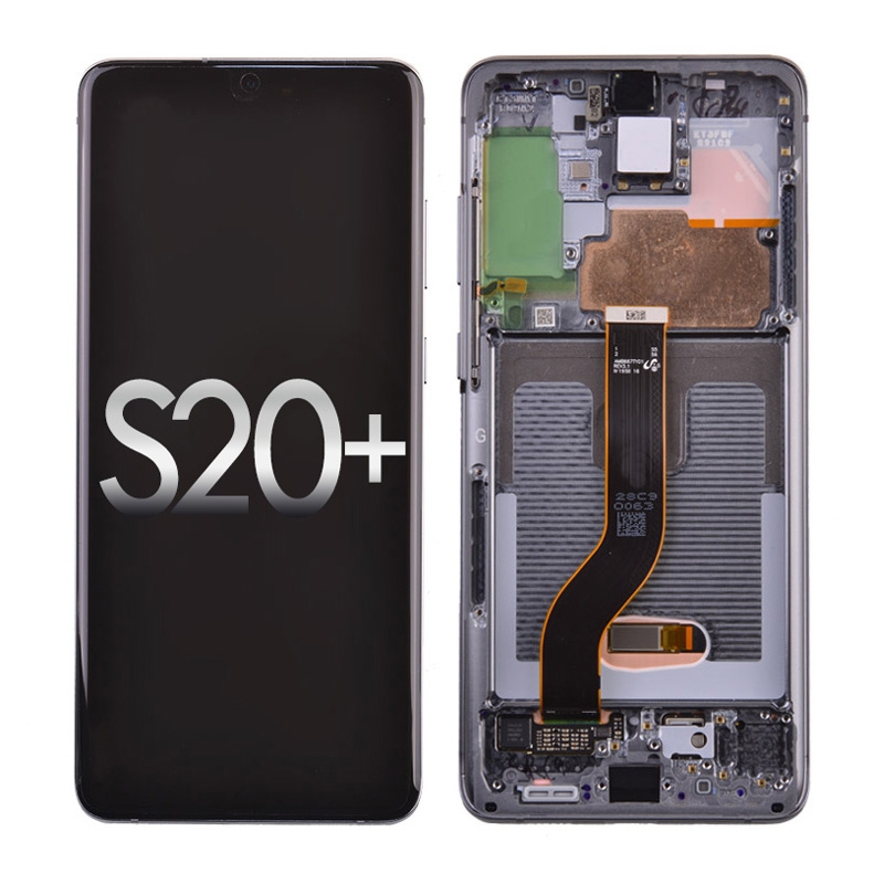 OLED Screen Digitizer with Frame Assembly for Samsung Galaxy S20 Plus G985/ S20 Plus 5G G986 (Refurbished) - Cosmic Gray