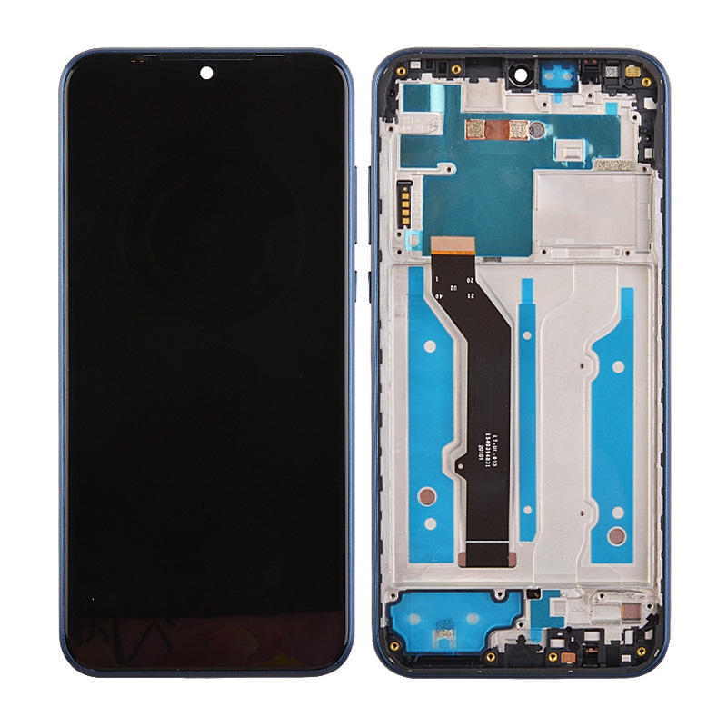 LCD Screen Digitizer Assembly with Frame for Motorola Moto E(2020) XT2052 - Midnight Blue