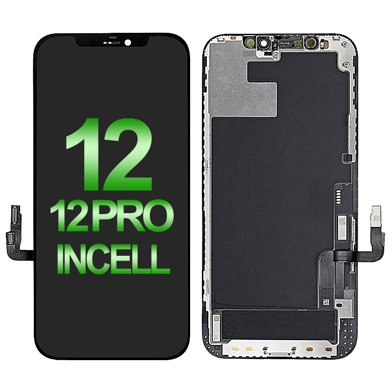 LCD Screen Digitizer Assembly With Frame for iPhone 12/ 12 Pro (RJ Incell/ COF)(Compatible for IC Chip Transfer) - Black
