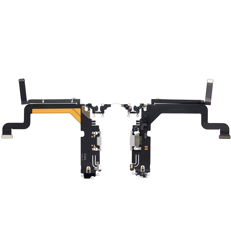 PH-CF-IP-005811SLA Charging Port with Flex Cable for iPhone 14 Pro Max (High Quality) - Silver