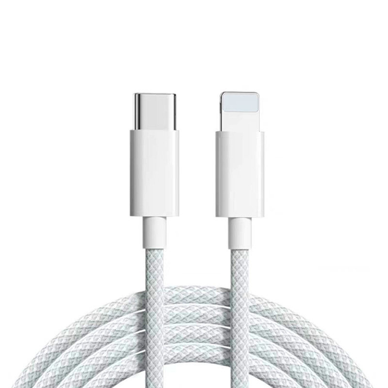 EI-DA-IP-00009GY 3ft TPE+Nylon Type-C to 8 Pin Fast Charging Data Cable (20-27W) - Gray