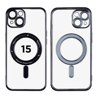 MT-TC-IP-00057BK Magnetic Soft Phone Case for iPhone 15 - Black