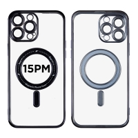 MT-TC-IP-00060BK Magnetic Soft Phone Case for iPhone 15 Pro Max - Black