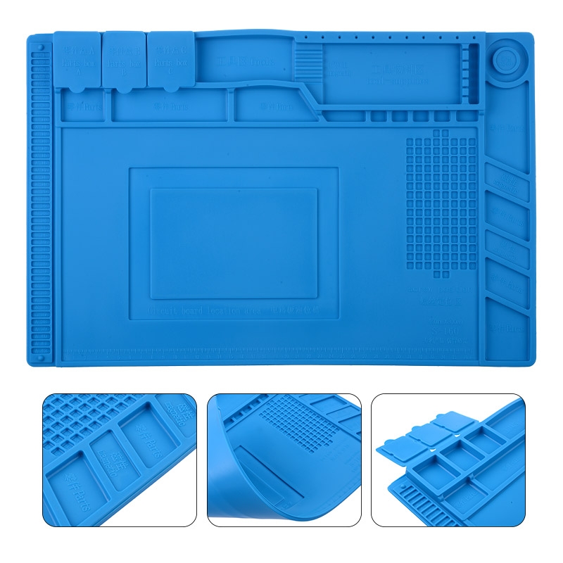 MT-TO-UN-00143 450x300mm Magnetic Heat Insulation Silicone Pad Mat Platform for Mobile Phone Repair