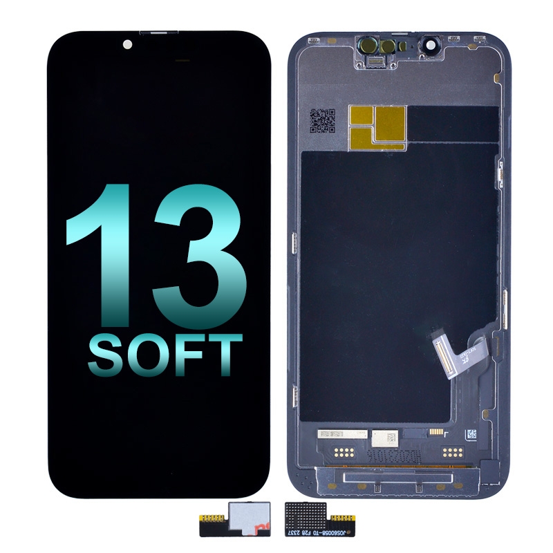 PH-LCD-IP-001223BKSR Premium Soft OLED Screen Digitizer Assembly with Portable IC for iPhone 13 (Aftermarket Plus) - Black
