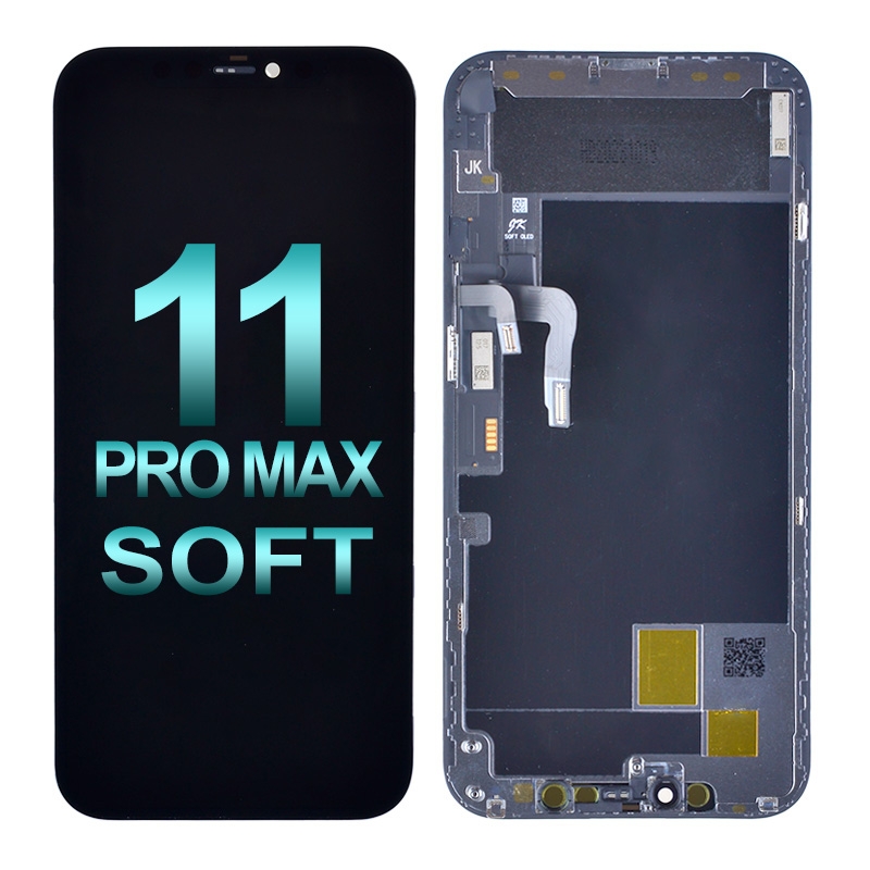 PH-LCD-IP-00101BKSR Premium Soft OLED Screen Digitizer Assembly with Portable IC for iPhone 11 Pro Max (Aftermarket Plus) - Black
