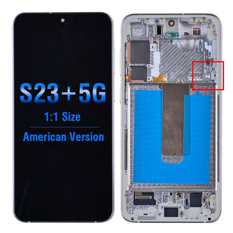 PH-LCD-SS-003463SLE OLED Screen Digitizer Assembly with Frame for Samsung Galaxy S23 Plus 5G S916 (for America Version) (Aftermarket 1:1 Size) - Cream