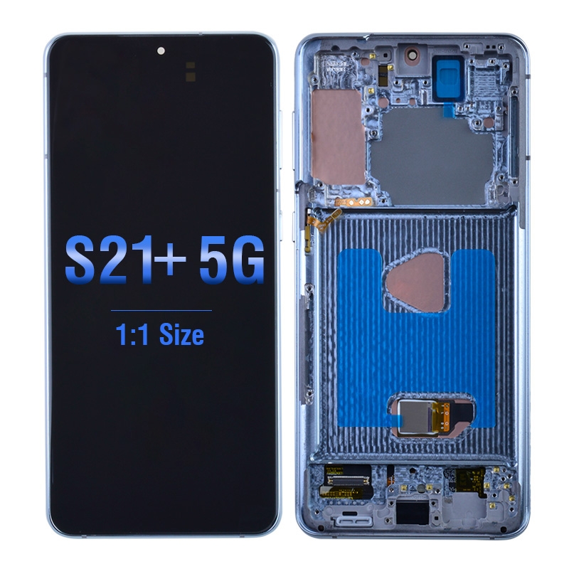 PH-LCD-SS-003143SLE OLED Screen Digitizer with Frame Replacement for Samsung Galaxy S21 Plus 5G G996(Aftermarket)(1:1 Size) - Phantom Silver
