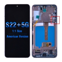PH-LCD-SS-003333GDE OLED Screen Digitizer Assembly with Frame for Samsung Galaxy S22 Plus 5G S906 (for America Version) (Aftermarket 1:1 Size) - Pink Gold