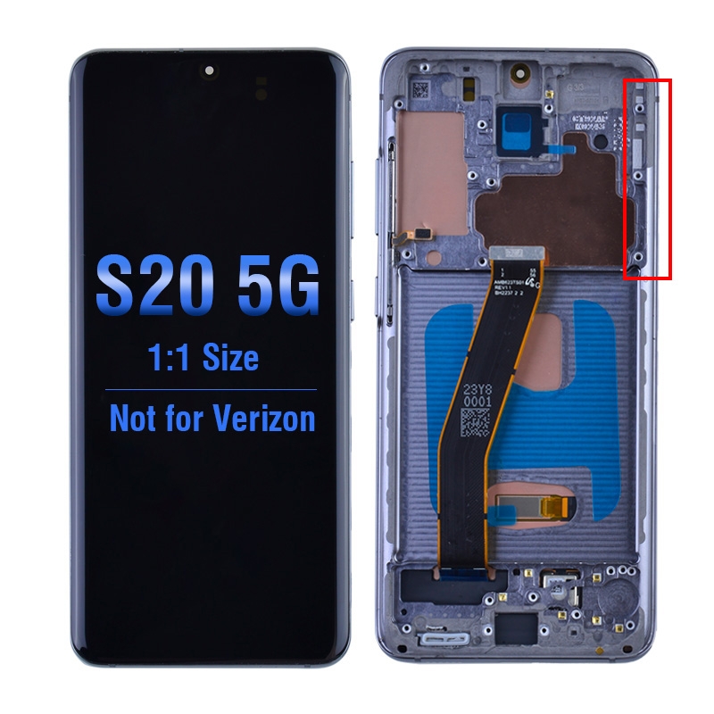 PH-LCD-SS-002843GYE OLED Screen Digitizer with Frame Replacement for Samsung Galaxy S20 5G G981 (Aftermarket) - Cosmic Gray