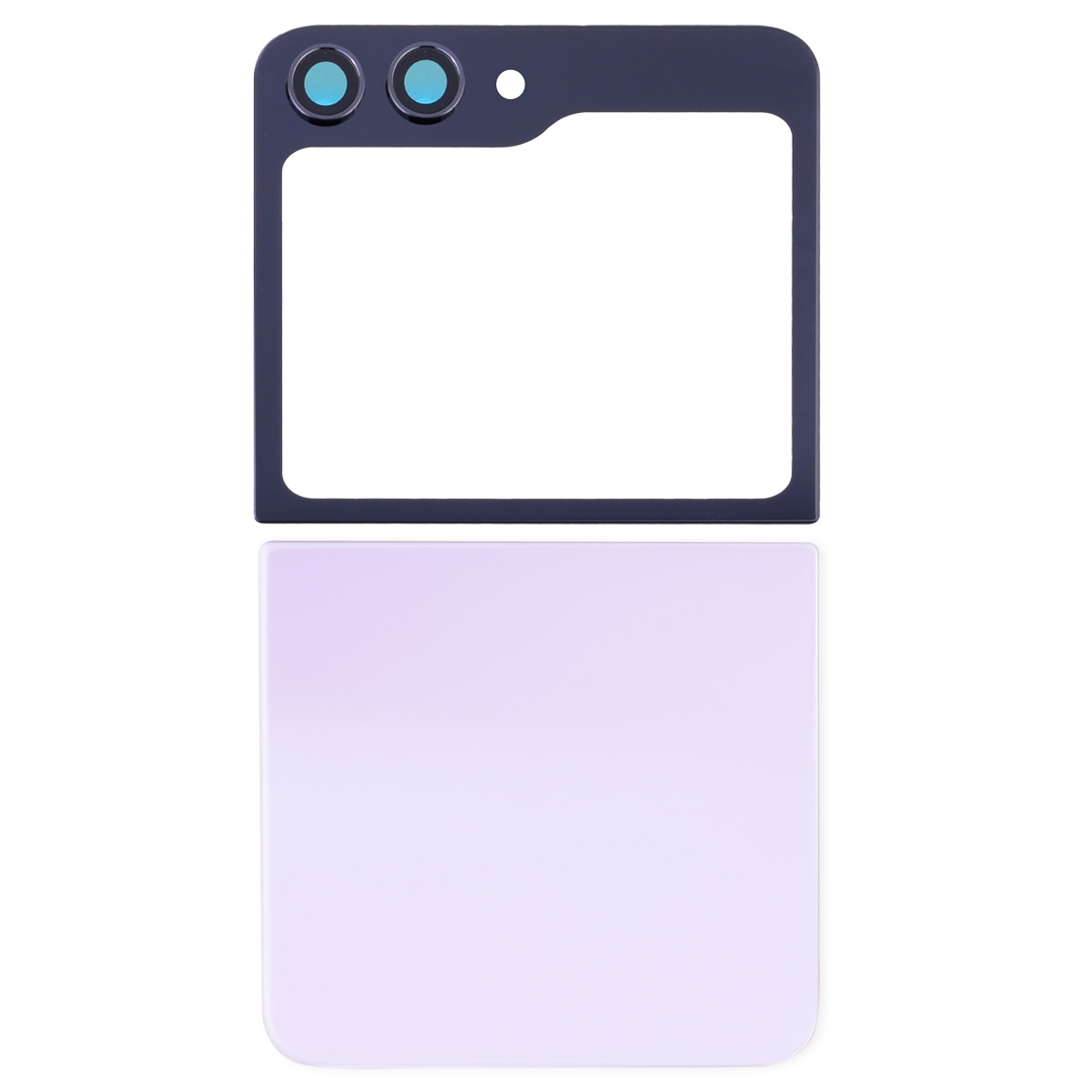 PH-HO-SS-002753PL Back Cover with Camera Glass Lens and Adhesive Tape for Samsung Galaxy Z Flip5 5G F731 (Up and down cover) - Lavender